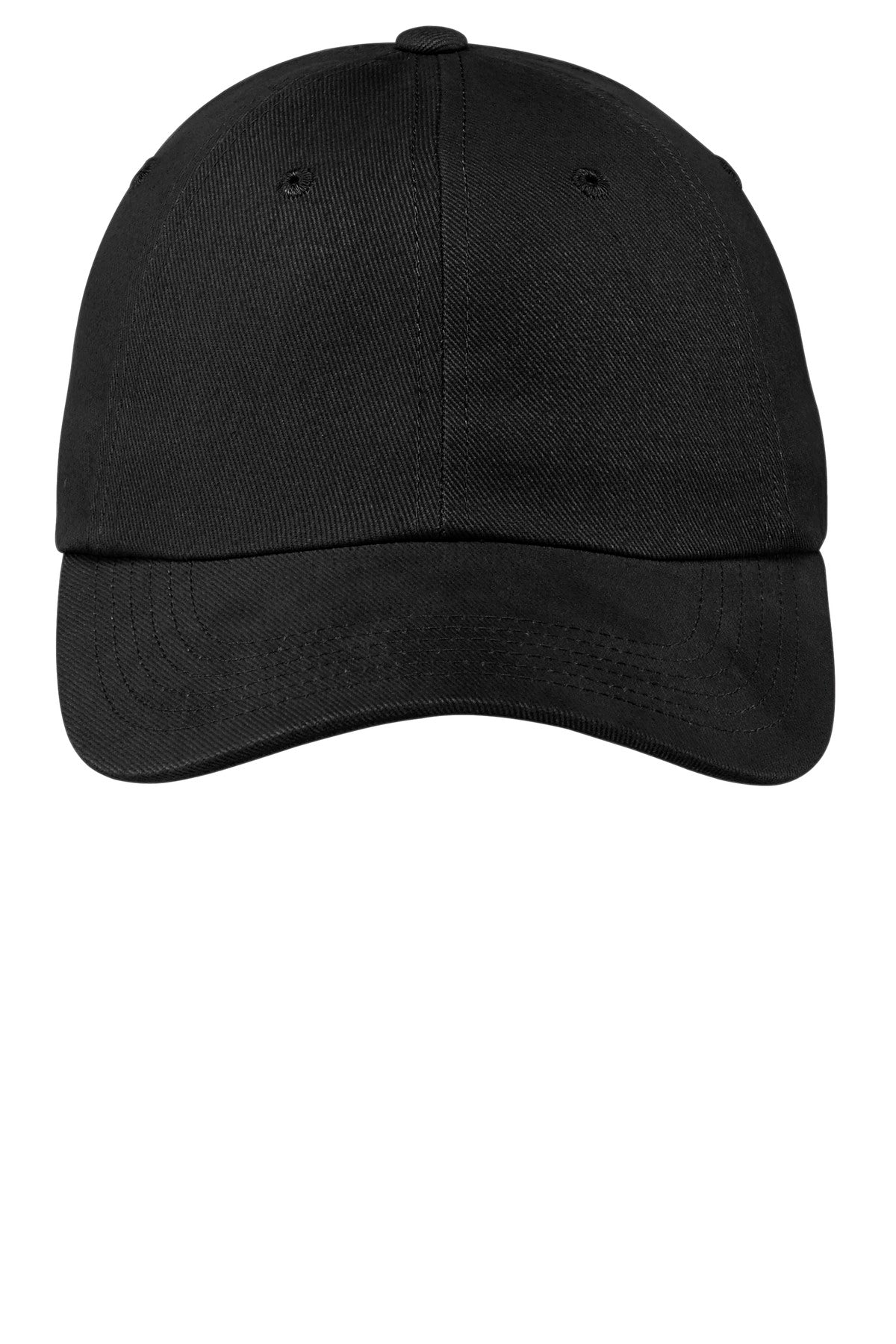 Port Authority Unstructured Brushed Twill Cap - Black