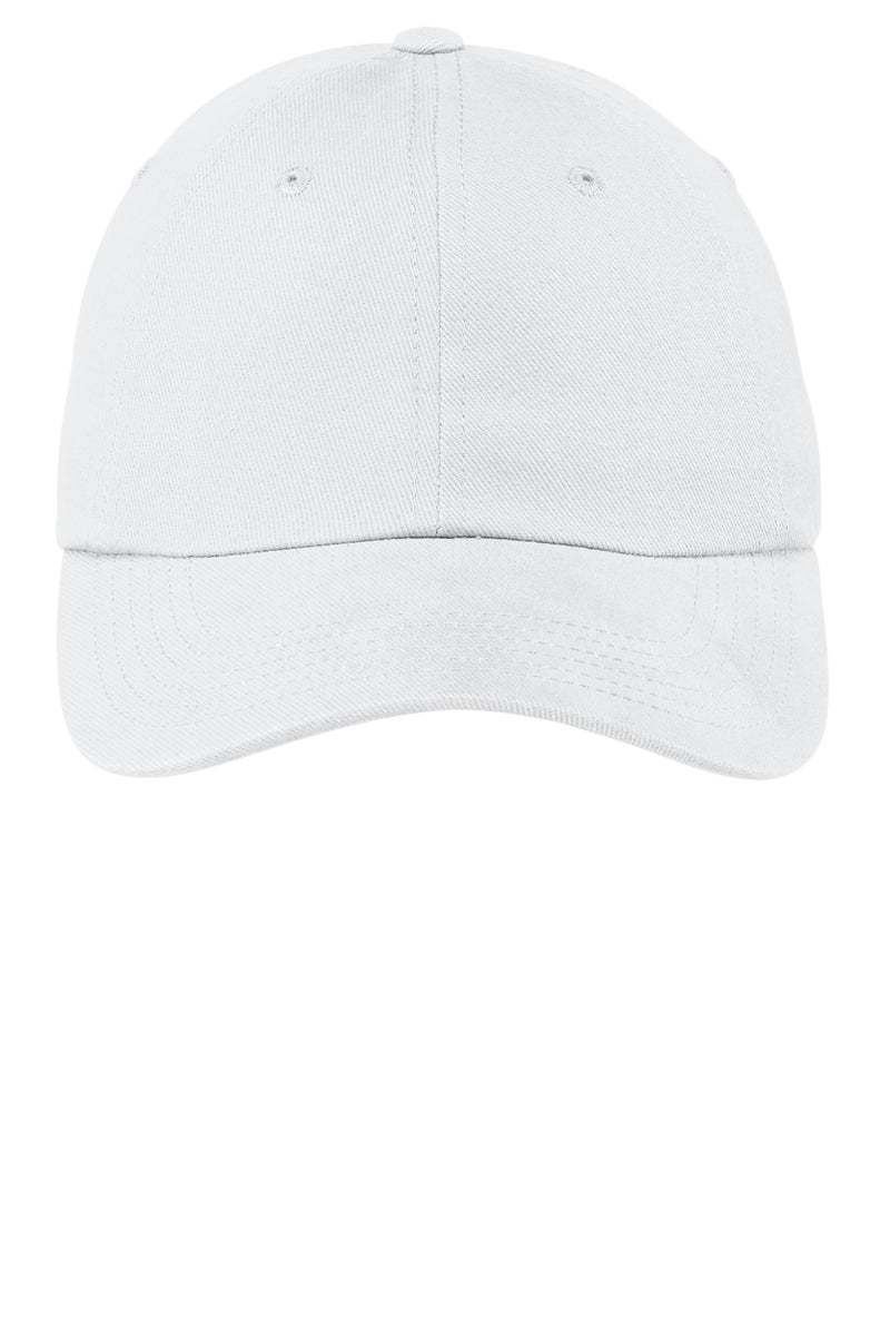 Port Authority Unstructured Brushed Twill Cap - White