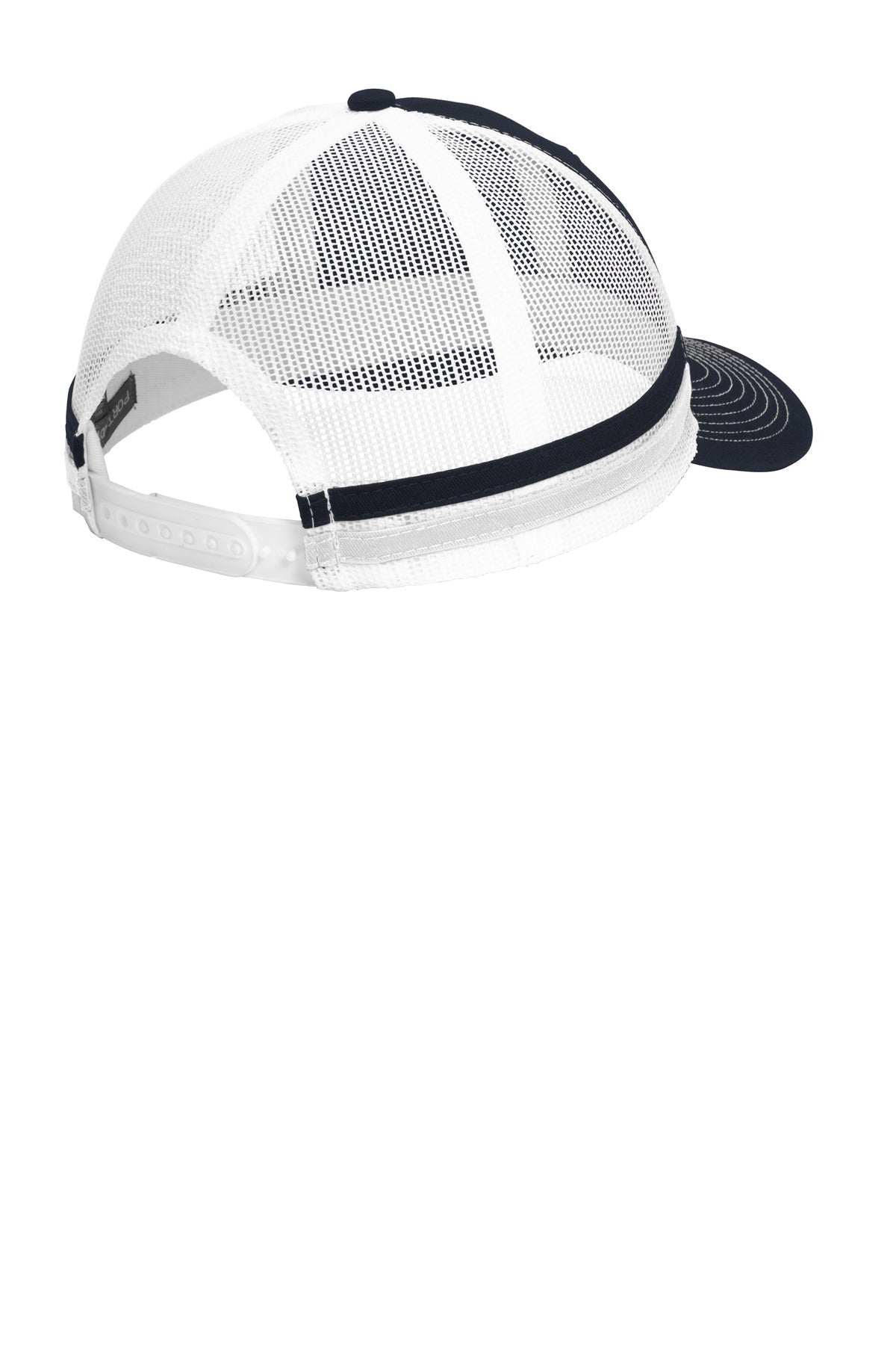 Port Authority  Two-Stripe Snapback Trucker Cap - Rich Navy/ Rich Navy/ White