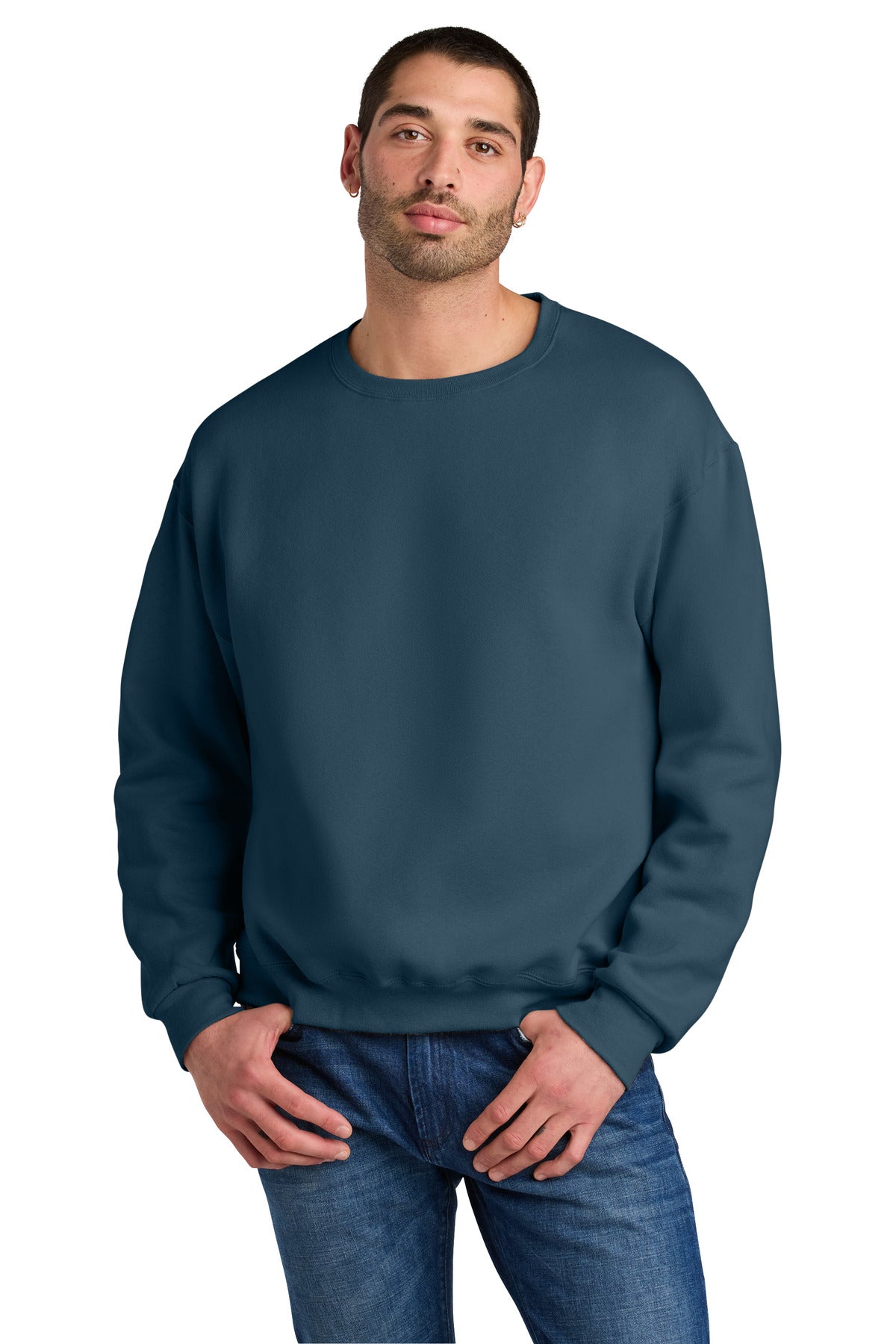 Jerzees Rugged Unisex Crewneck Sweatshirt - Washed Navy