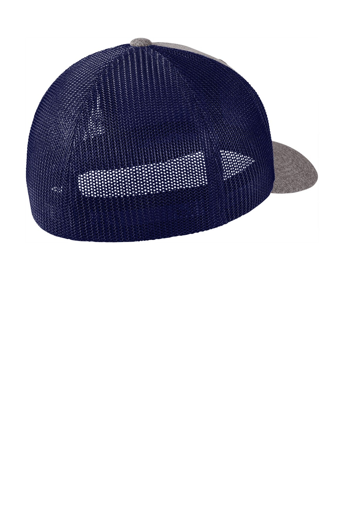 Port Authority  Flexfit  Melange Mesh Back Trucker Cap - True Navy/ Grey Heather