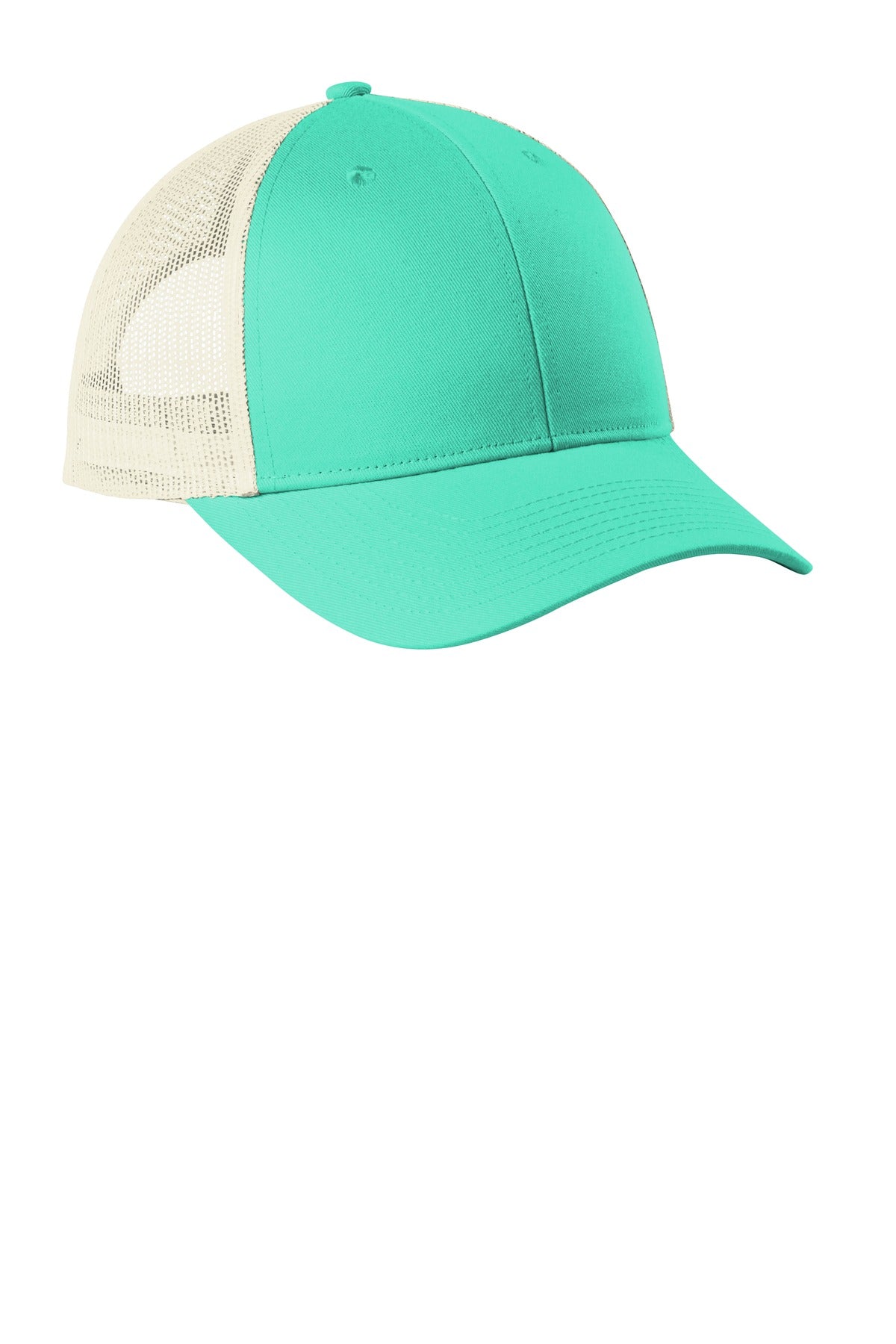 Port Authority  Low-Profile Snapback Trucker Cap - Bright Seafoam/ Ecru