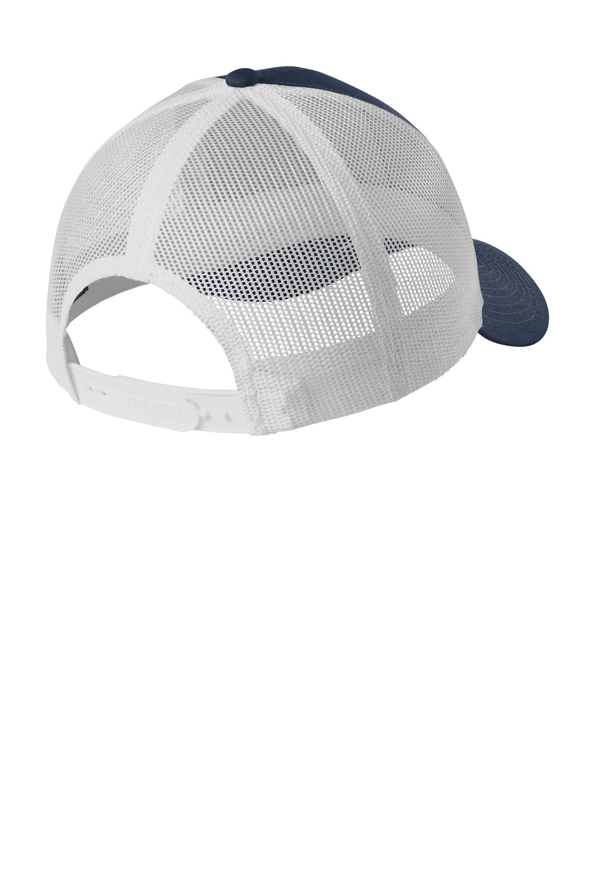 Port Authority  Low-Profile Snapback Trucker Cap - Dress Blue Navy Heather/ Silver Mist