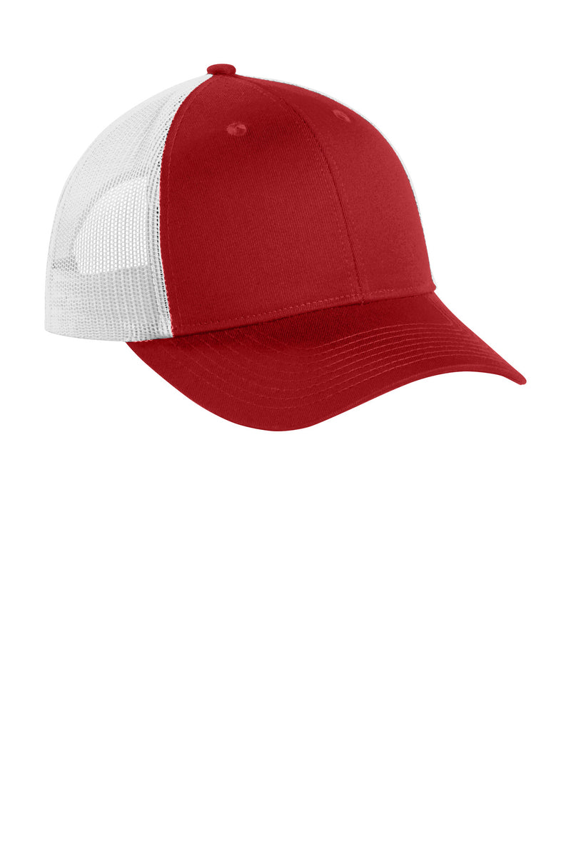 Port Authority  Low-Profile Snapback Trucker Cap - Flame Red/ White