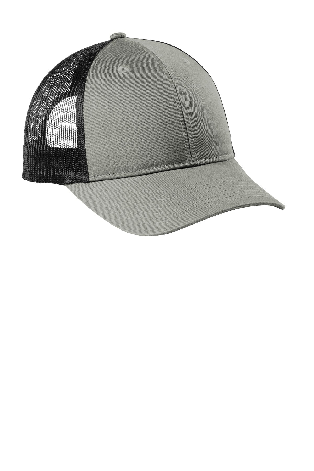 Port Authority  Low-Profile Snapback Trucker Cap - Heather Grey/ Black