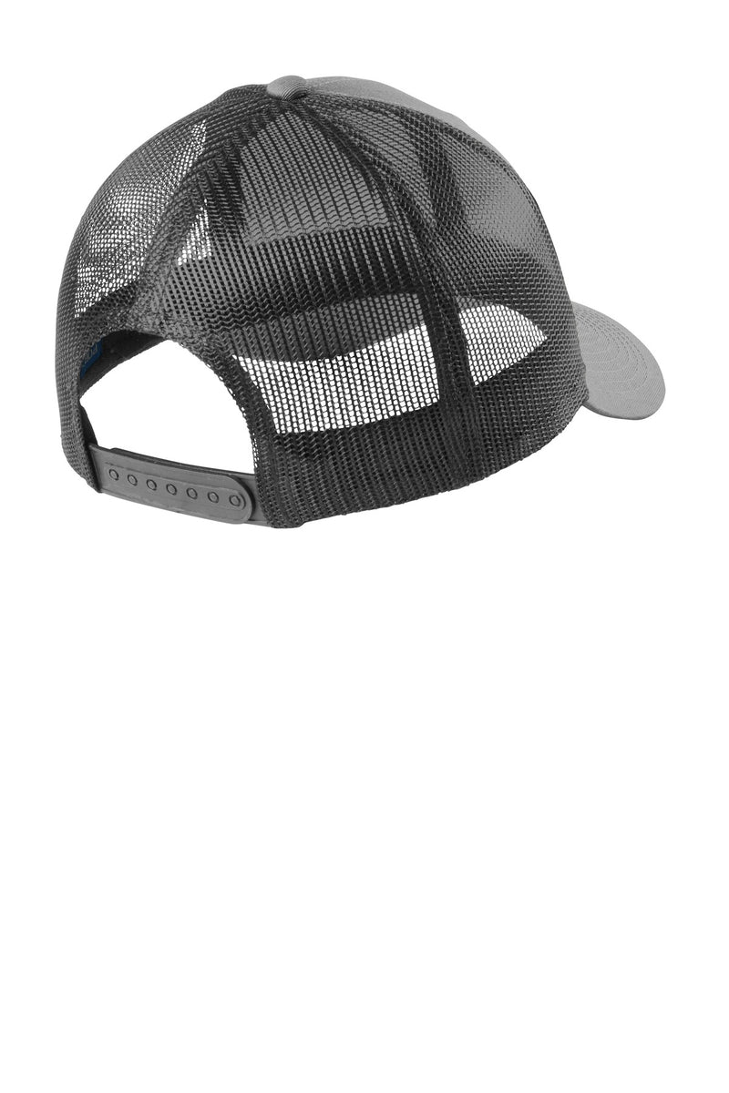 Port Authority  Low-Profile Snapback Trucker Cap - Heather Grey/ Grey Steel
