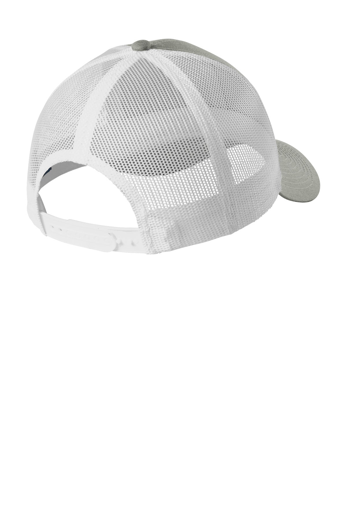 Port Authority  Low-Profile Snapback Trucker Cap - Heather Grey/ White