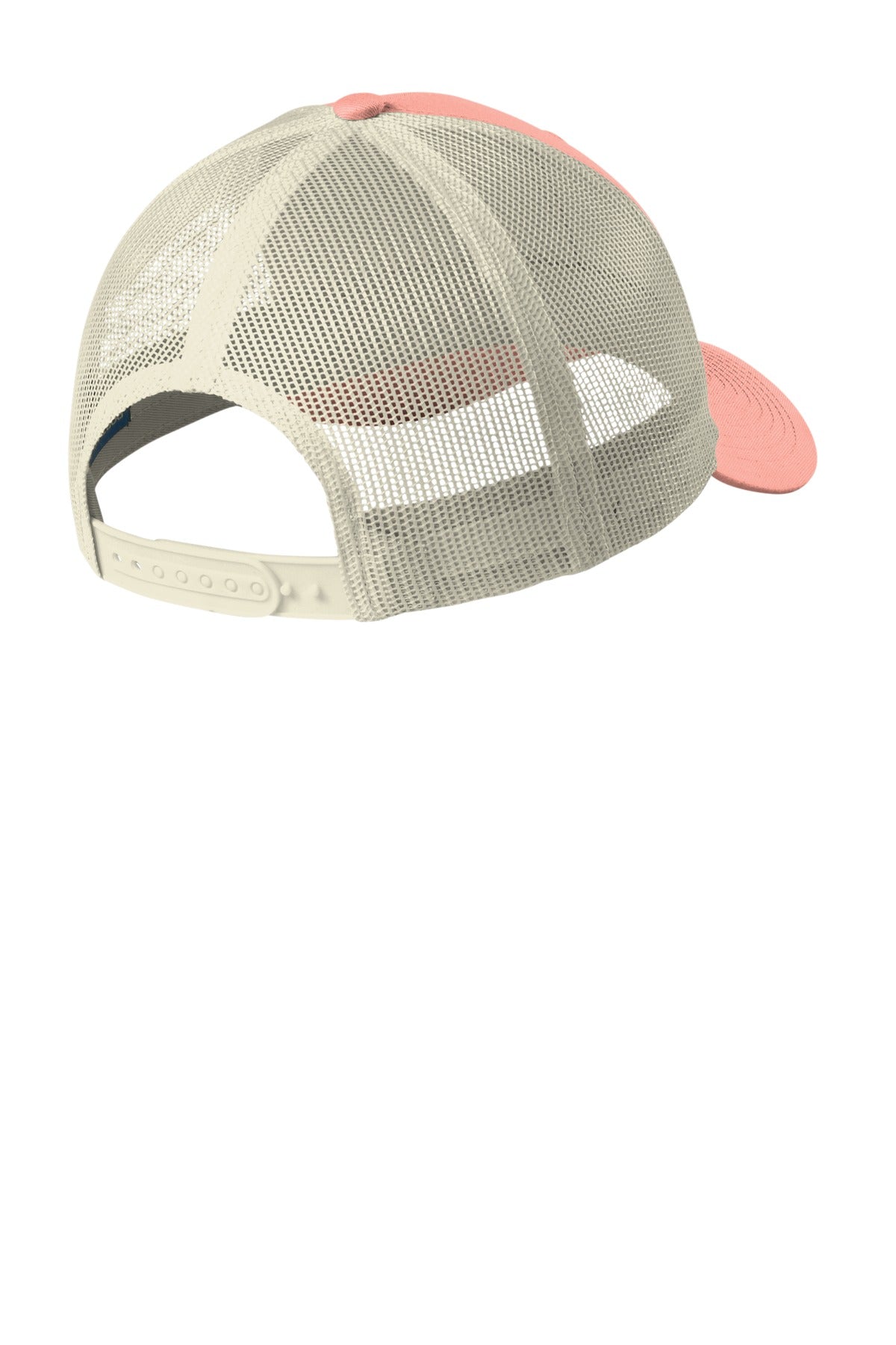 Port Authority  Low-Profile Snapback Trucker Cap - Soft Coral/ Ecru