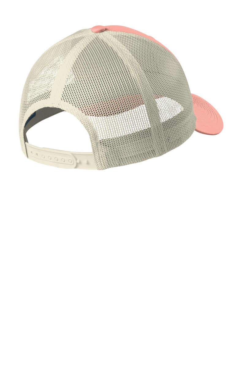 Port Authority  Low-Profile Snapback Trucker Cap - Soft Coral/ Ecru