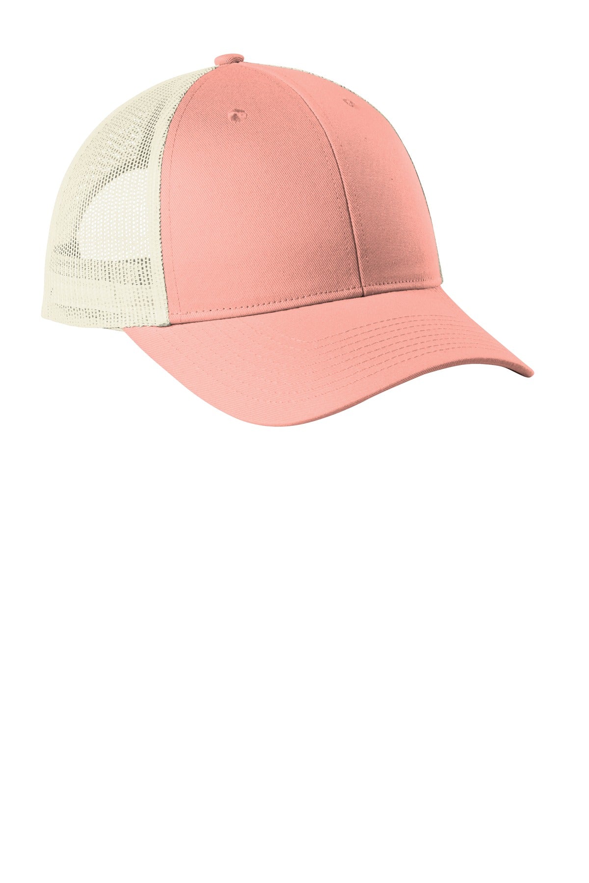 Port Authority  Low-Profile Snapback Trucker Cap - Soft Coral/ Ecru
