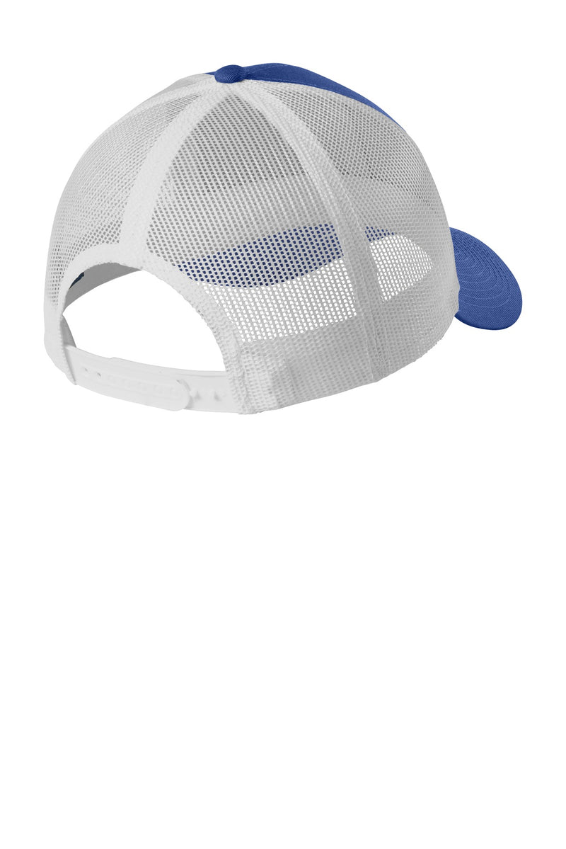 Port Authority  Low-Profile Snapback Trucker Cap - True Blue Heather/ Silver Mist