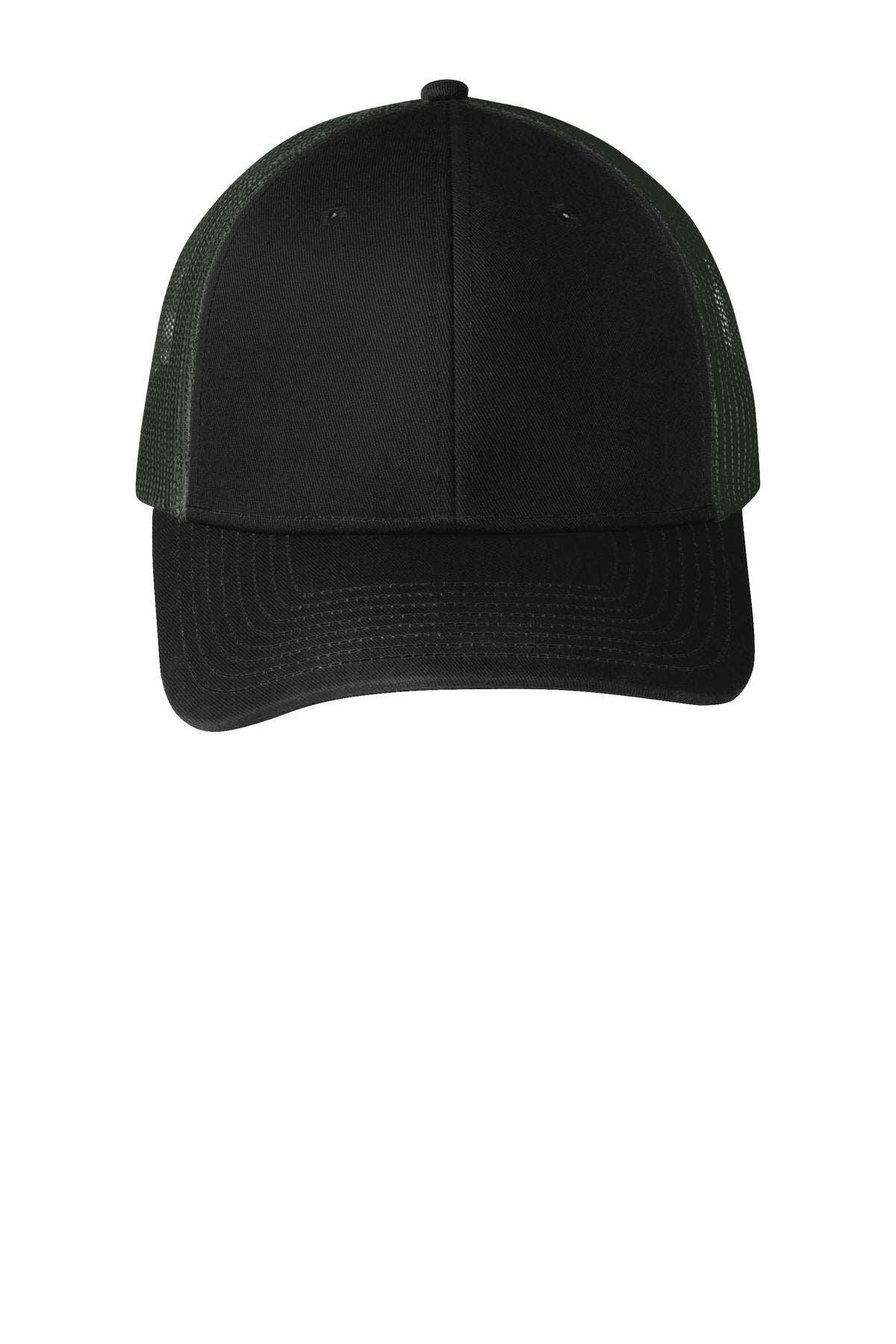 Port Authority Snapback Trucker Cap - Black/ Grey Steel