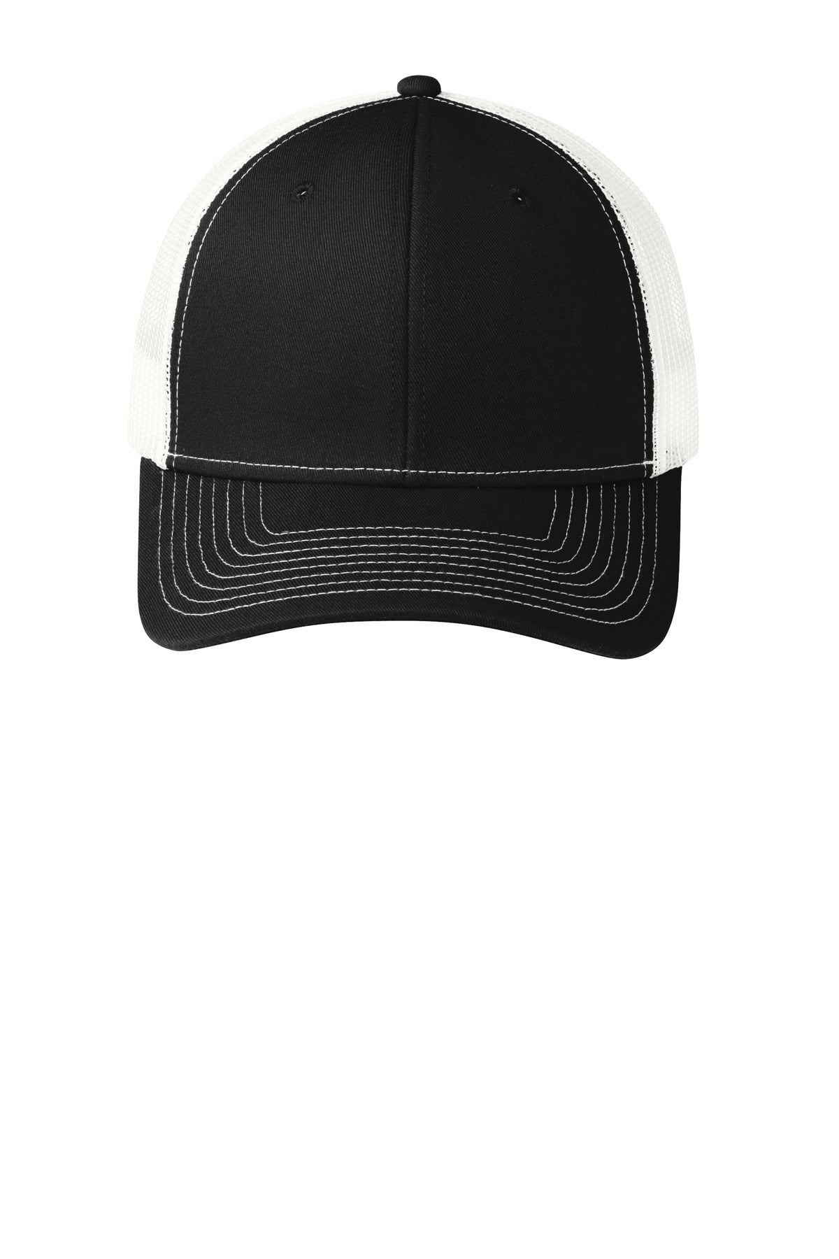 Port Authority Snapback Trucker Cap - Black/ White