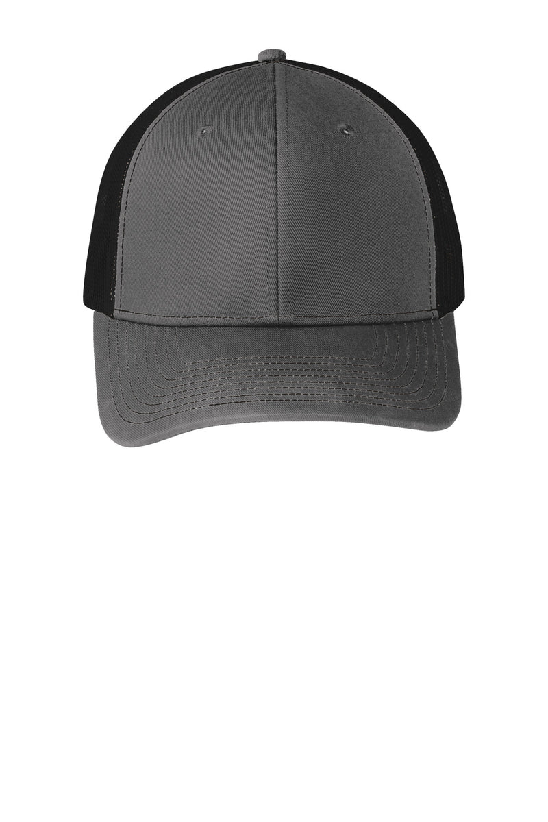 Port Authority Snapback Trucker Cap - Grey Steel/ Black
