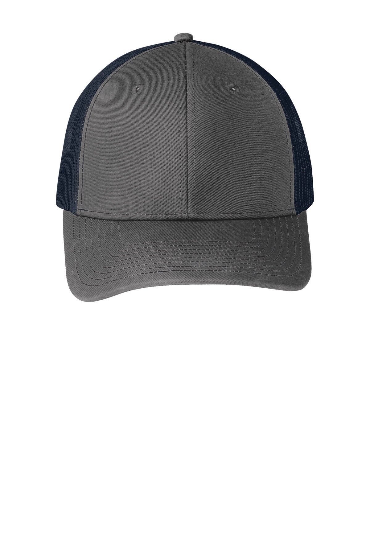 Port Authority Snapback Trucker Cap - Grey Steel/ True Navy