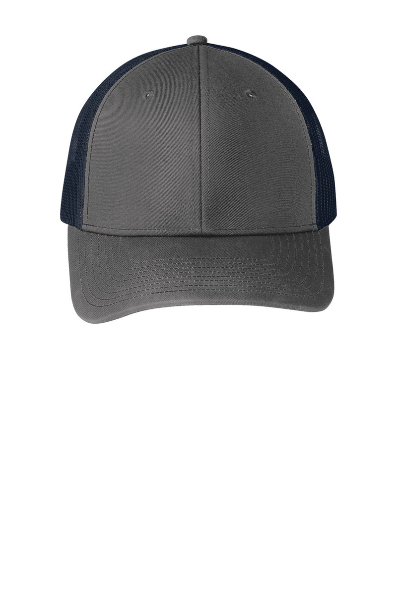 Port Authority Snapback Trucker Cap - Grey Steel/ True Navy