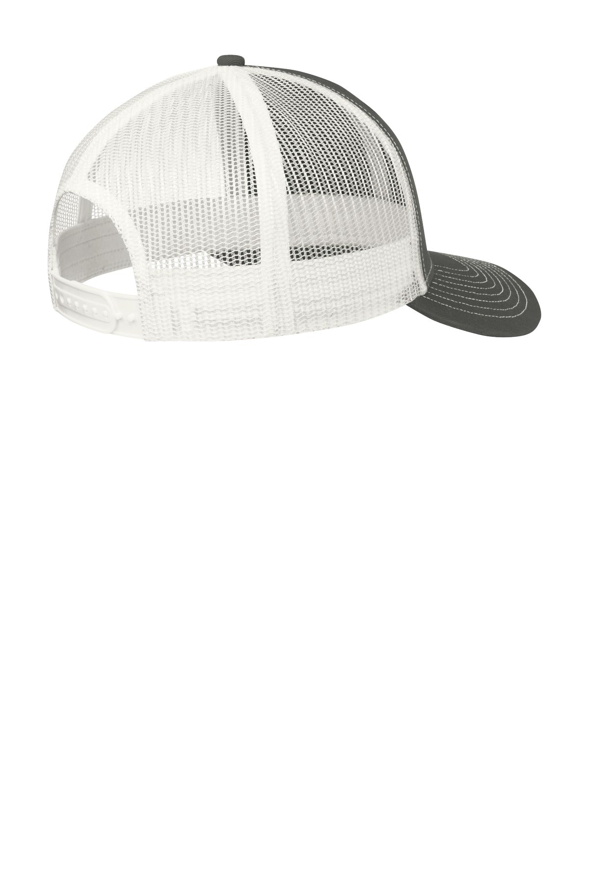 Port Authority Snapback Trucker Cap - Grey Steel/ White
