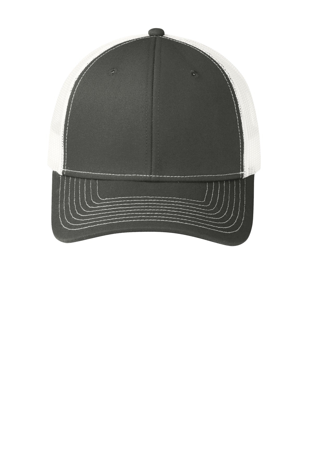 Port Authority Snapback Trucker Cap - Grey Steel/ White