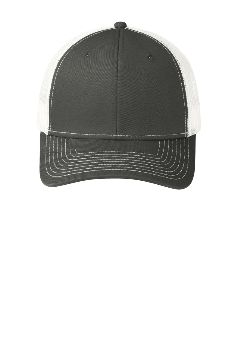 Port Authority Snapback Trucker Cap - Grey Steel/ White