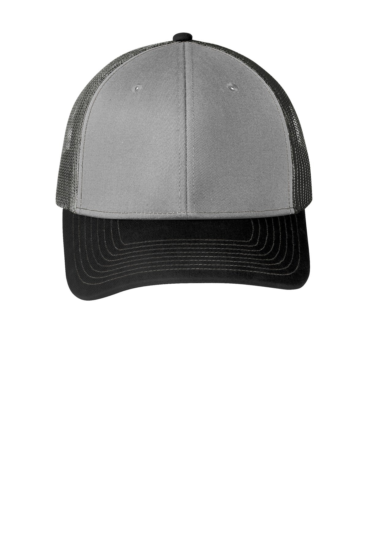Port Authority Snapback Trucker Cap - Gusty Grey/ Black/ Grey Steel