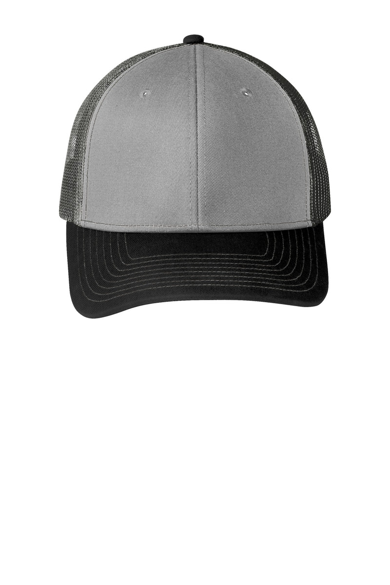 Port Authority Snapback Trucker Cap - Gusty Grey/ Black/ Grey Steel