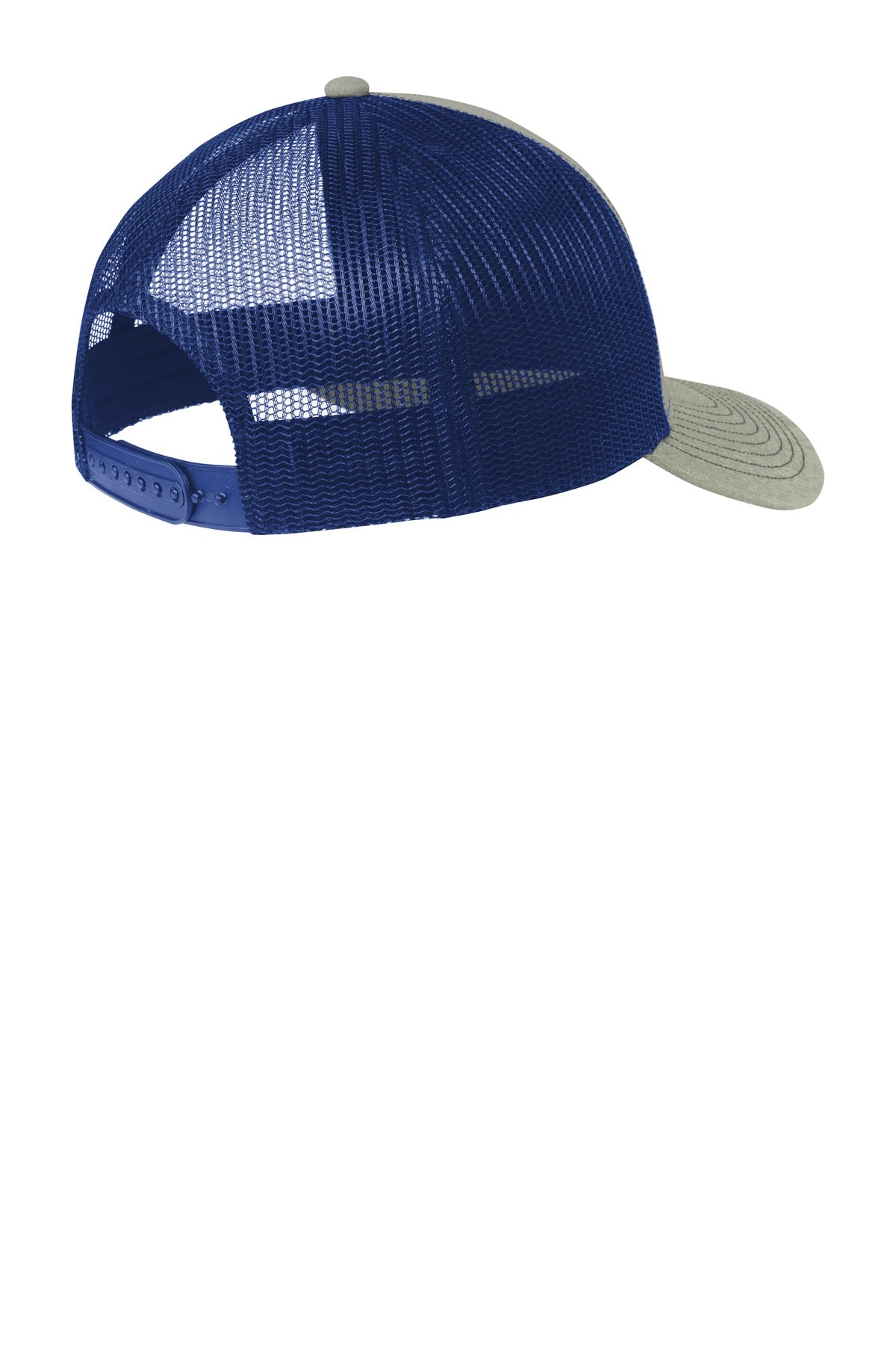Port Authority Snapback Trucker Cap - Heather Grey/ Patriot Blue
