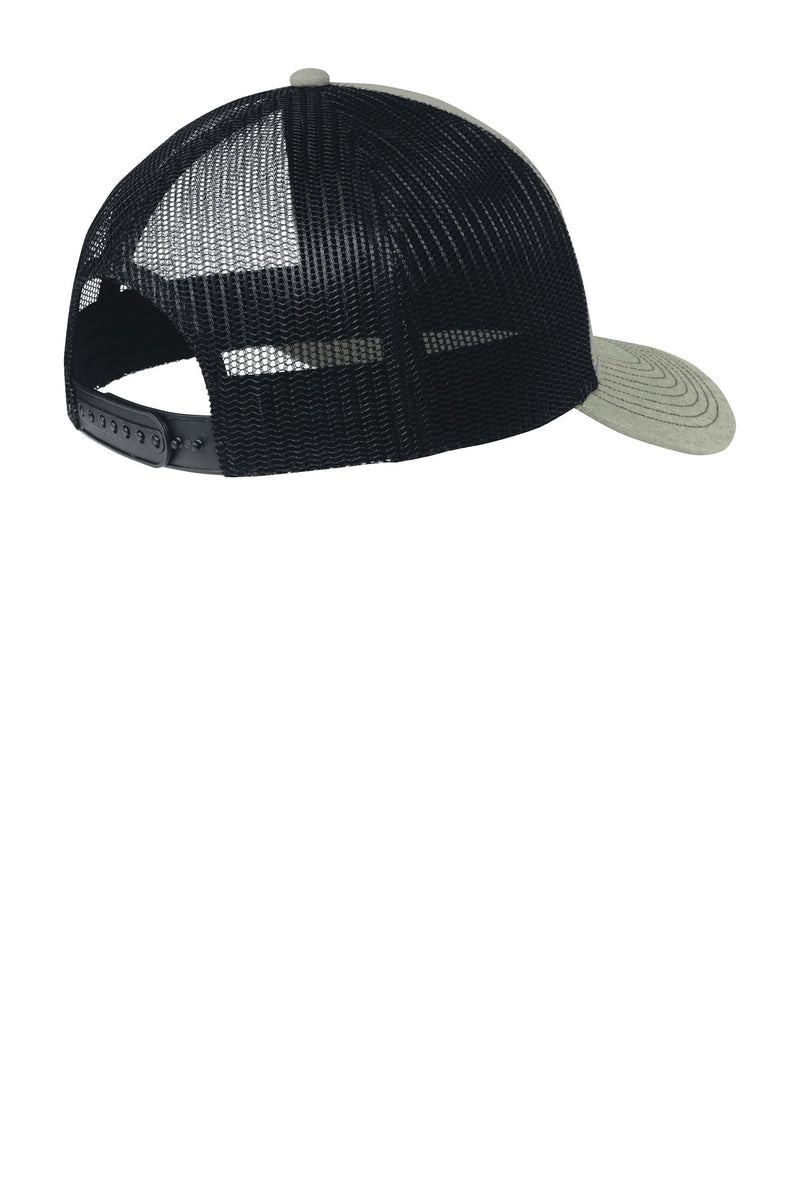 Port Authority Snapback Trucker Cap - Heather Grey/ Rich Navy