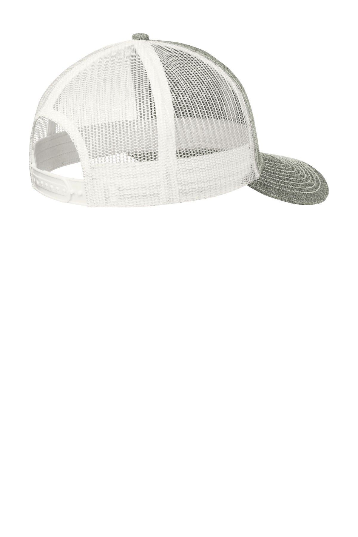 Port Authority Snapback Trucker Cap - Heather Grey/ White