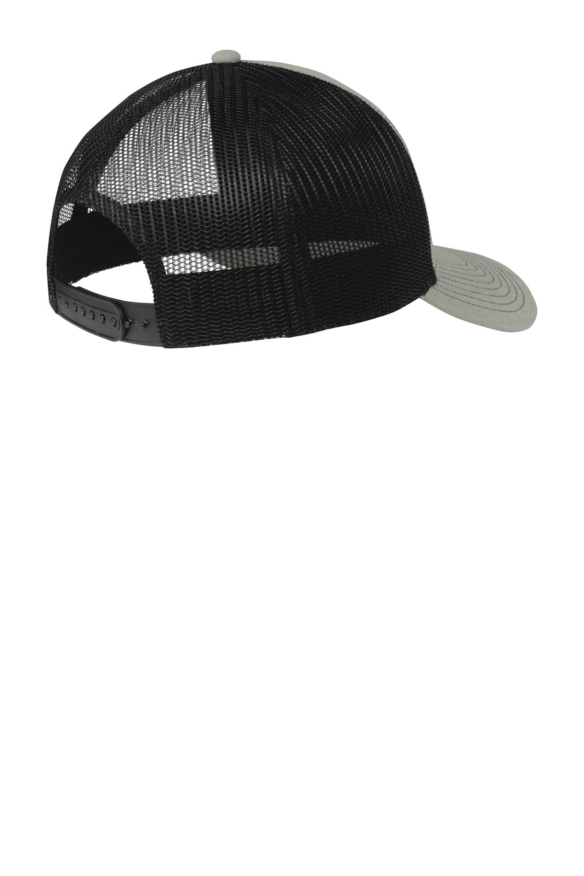 Port Authority Snapback Trucker Cap - Heather Grey/ Black