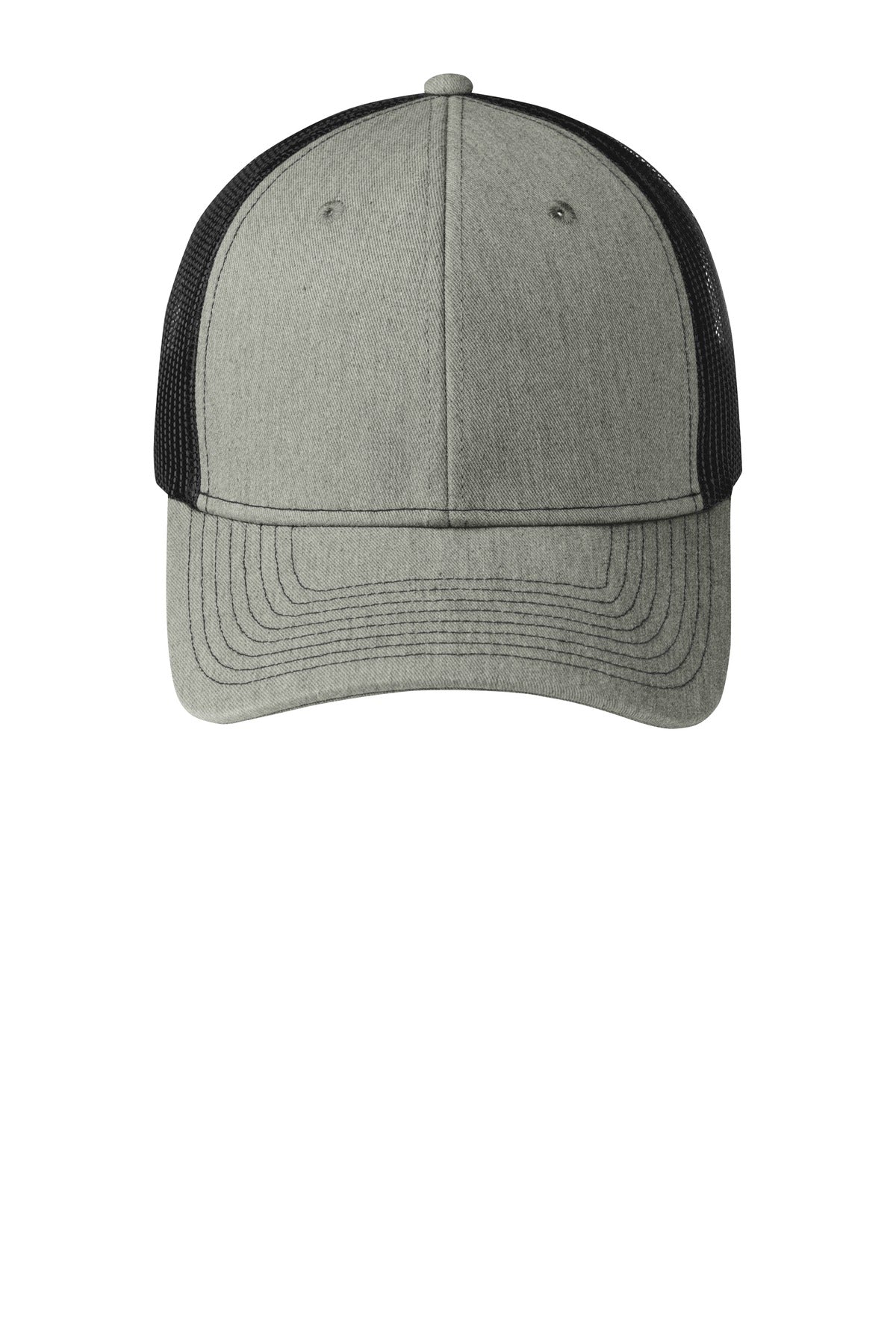 Port Authority Snapback Trucker Cap - Heather Grey/ Black