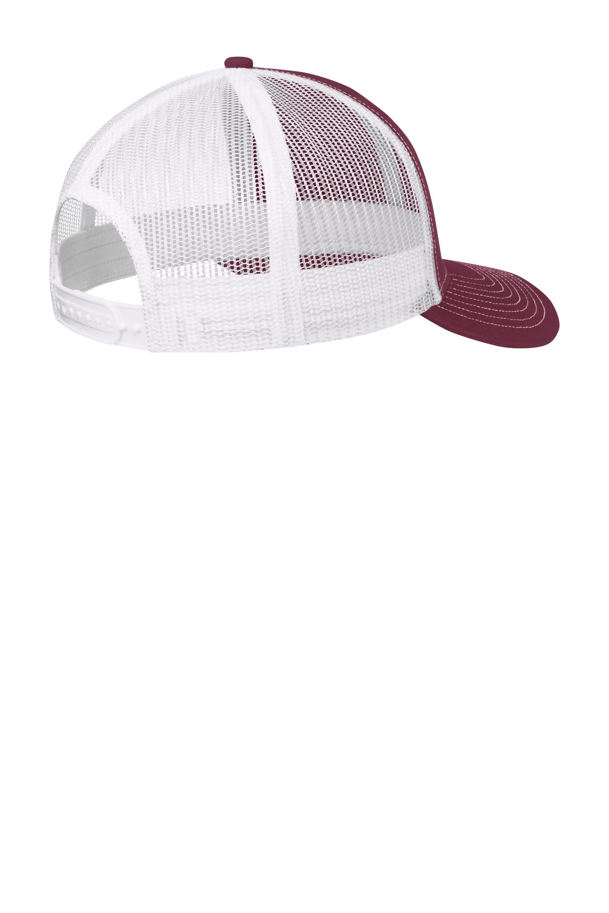 Port Authority Snapback Trucker Cap - Maroon/ White