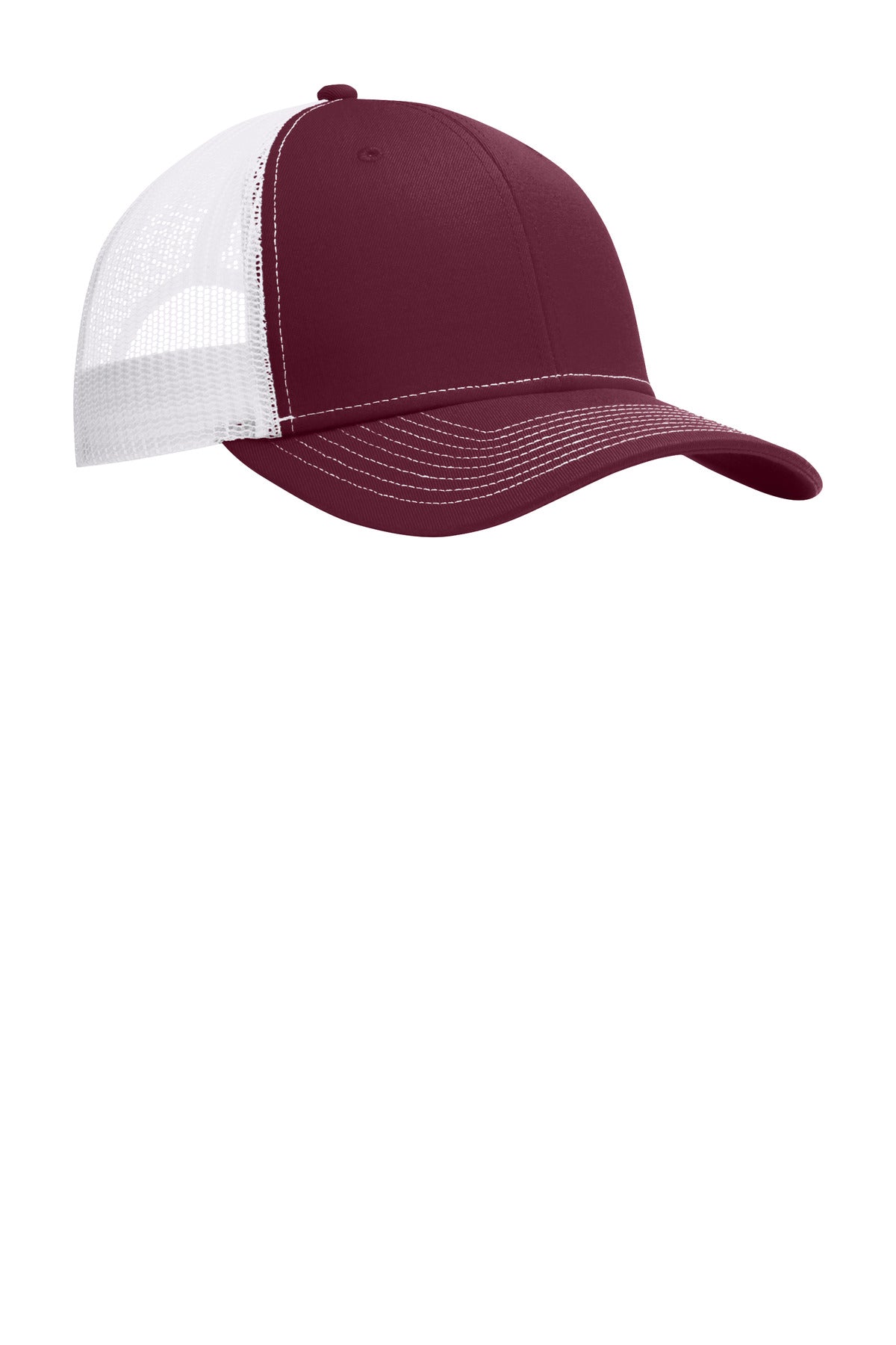 Port Authority Snapback Trucker Cap - Maroon/ White