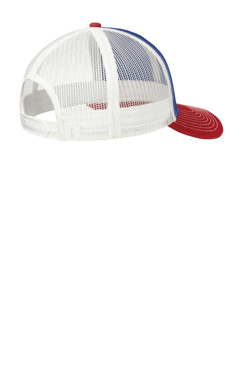 Port Authority Snapback Trucker Cap - Patriot Blue/ Flame Red/ White