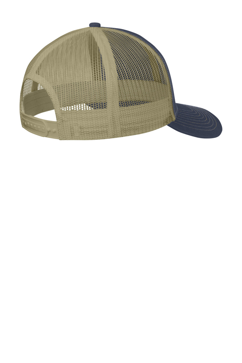 Port Authority Snapback Trucker Cap - Rich Navy/ True Khaki