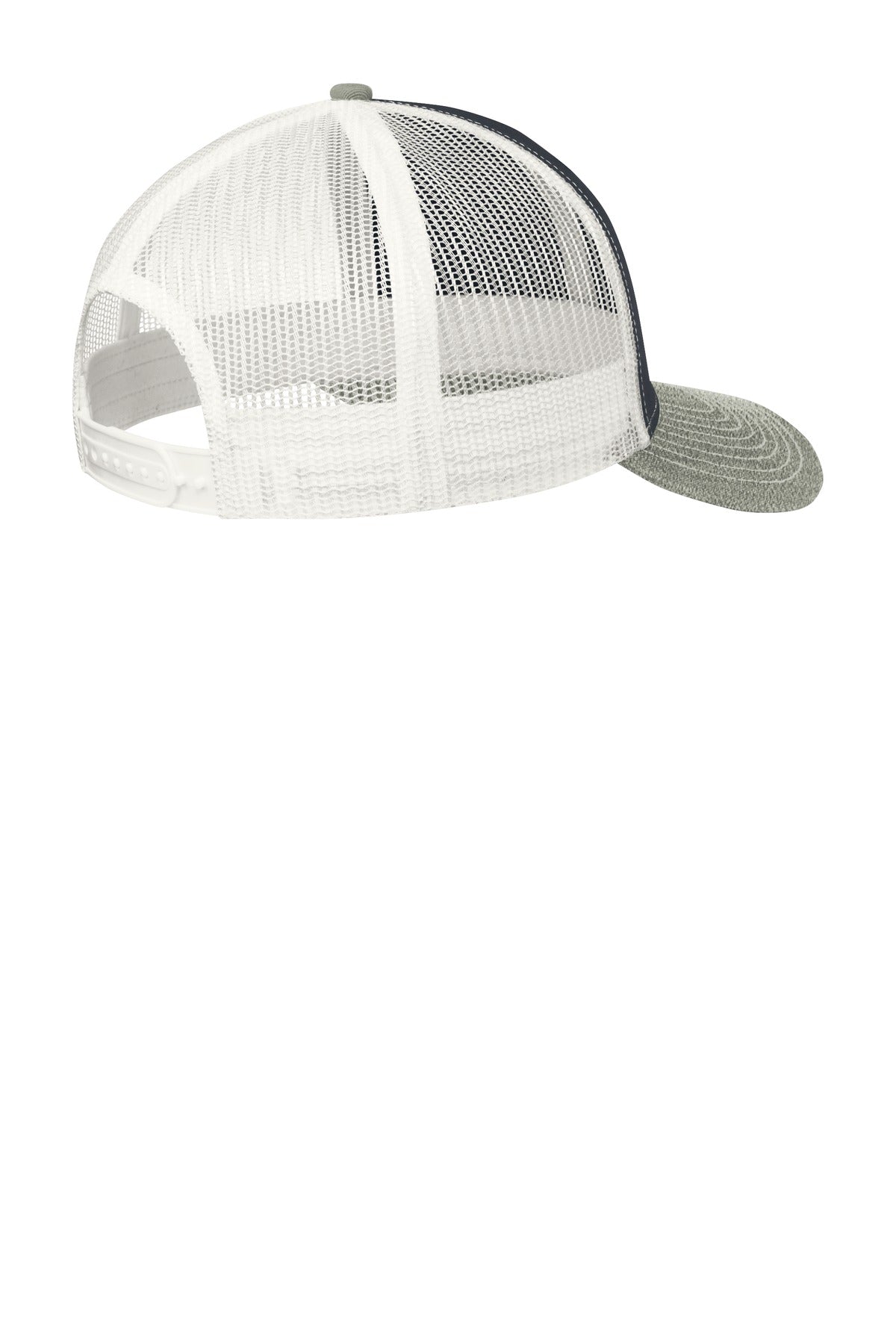 Port Authority Snapback Trucker Cap - Rich Navy/ Heather Grey/ White