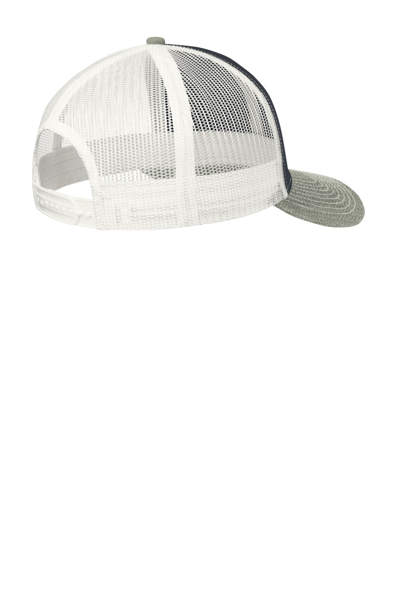 Port Authority Snapback Trucker Cap - Rich Navy/ Heather Grey/ White
