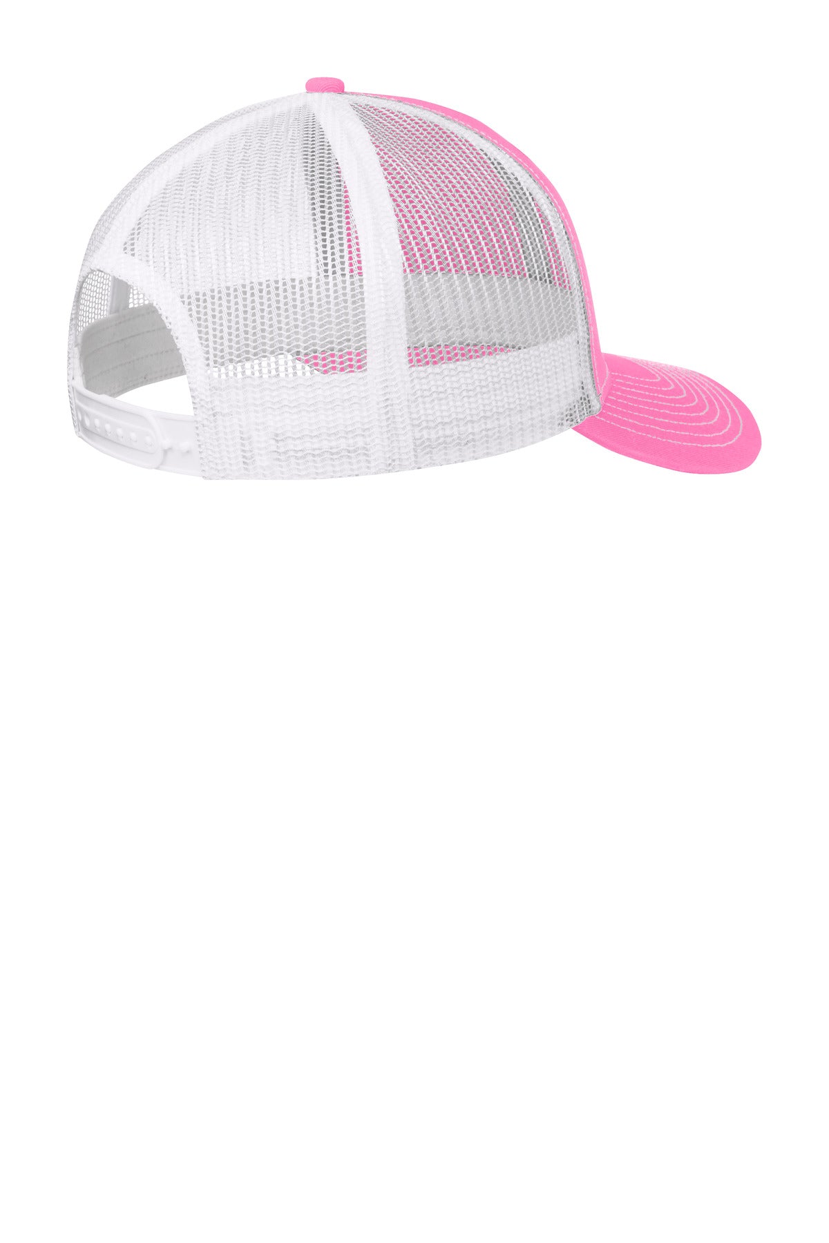 Port Authority Snapback Trucker Cap - True Pink/ White