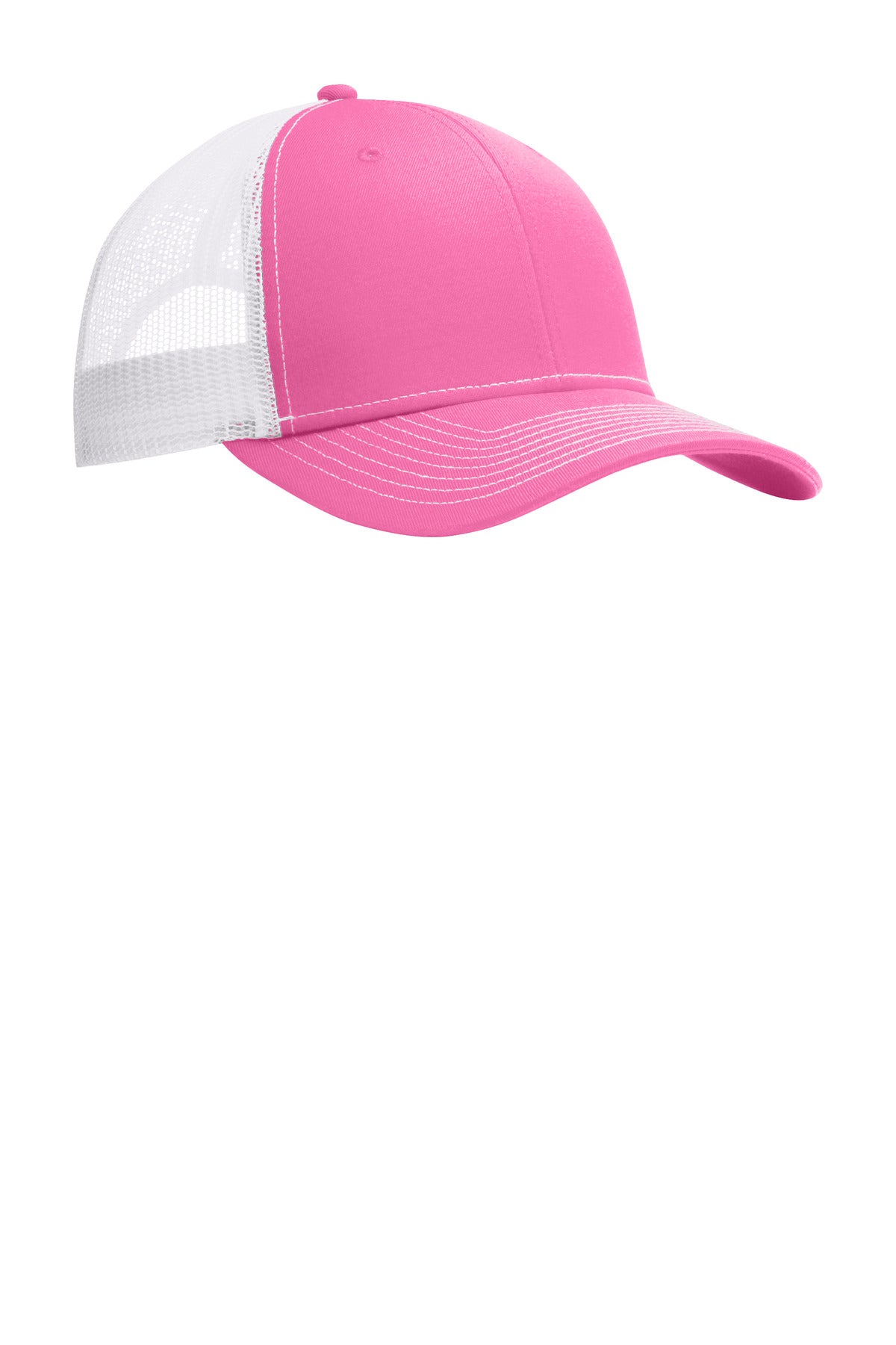 Port Authority Snapback Trucker Cap - True Pink/ White