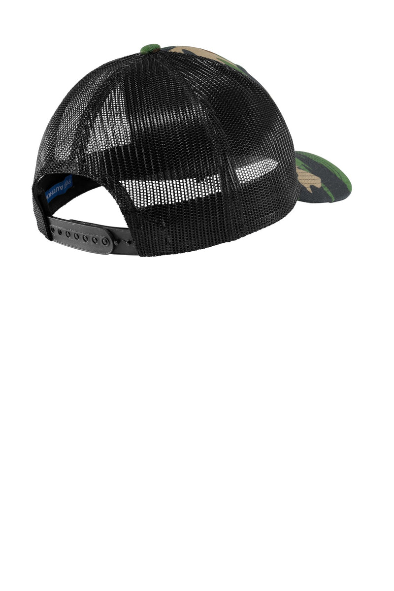 Port Authority Snapback Trucker Cap - Woodland Camo/ Black