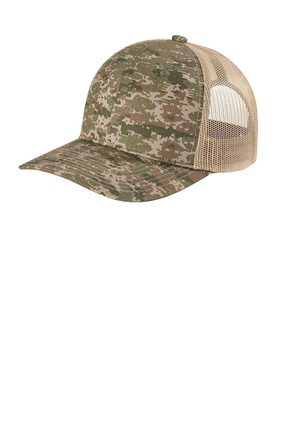 Port Authority  Digi Camo Snapback Trucker Cap - Olive Drab Green Digi/ Coyote Brown