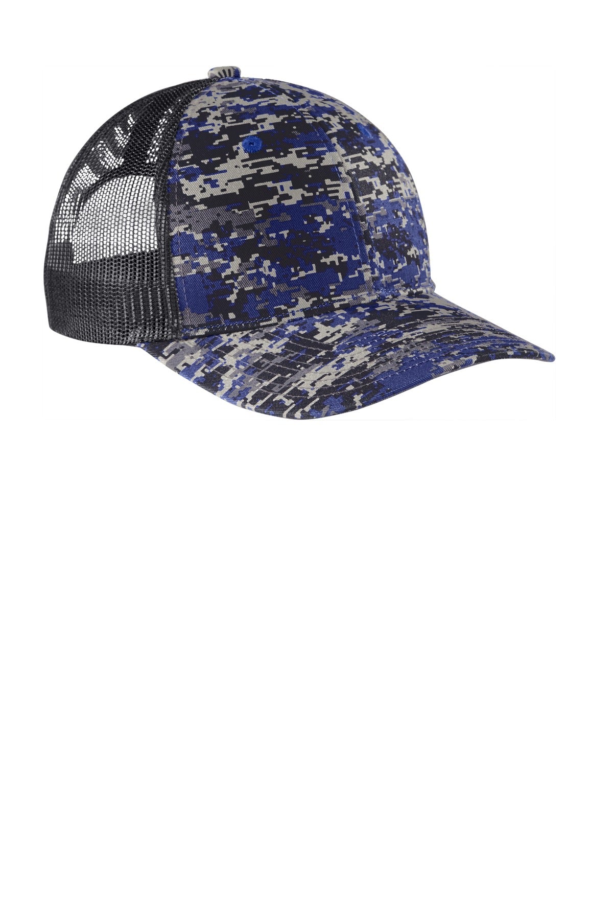 Port Authority  Digi Camo Snapback Trucker Cap - Patriot Blue Digi/ Grey Steel