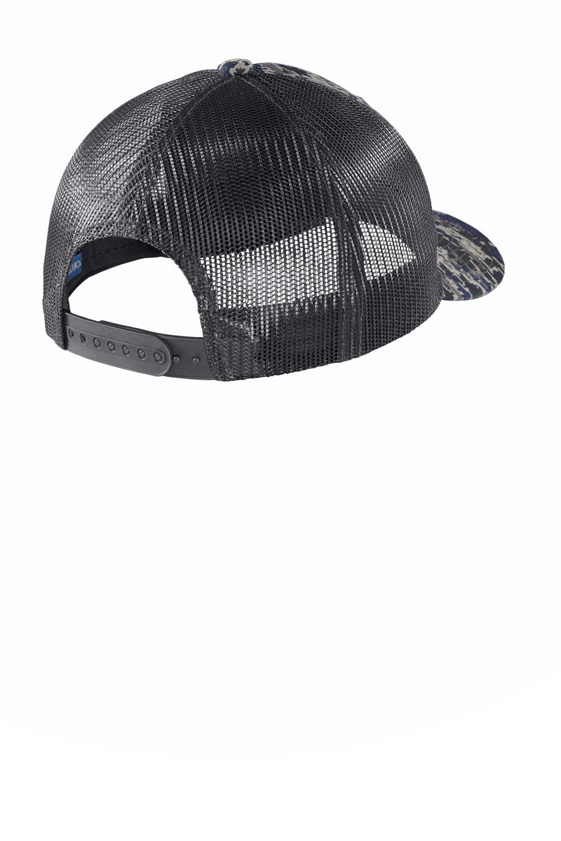 Port Authority  Digi Camo Snapback Trucker Cap - Rich Navy Digi/ Grey Steel