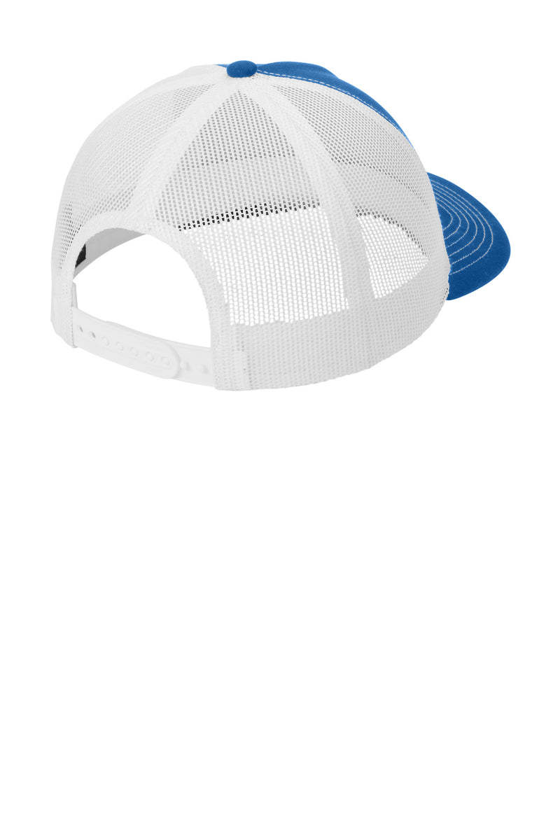 Port Authority Low-Profile Snapback 5-Panel Trucker Cap - Patriot Blue/ White