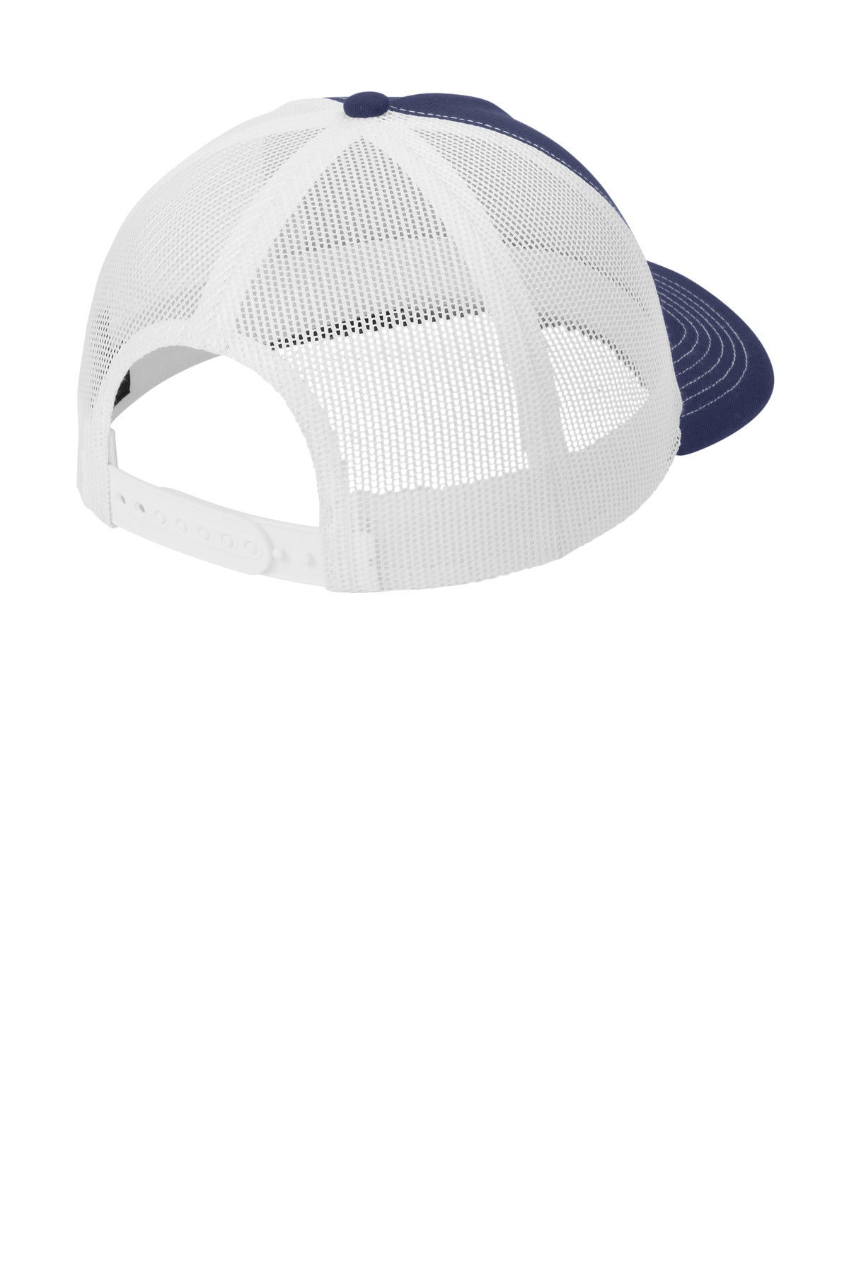 Port Authority Low-Profile Snapback 5-Panel Trucker Cap - True Navy/ White