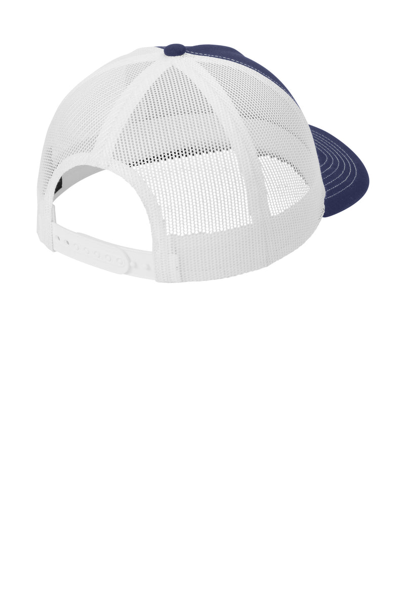 Port Authority Low-Profile Snapback 5-Panel Trucker Cap - True Navy/ White