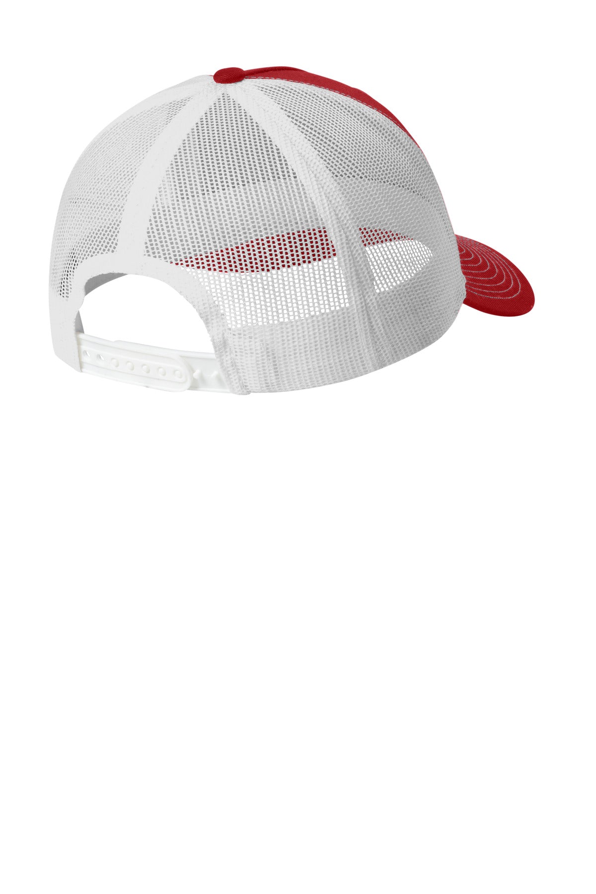 Port Authority Snapback Five-Panel Trucker Cap - Flame Red/ White