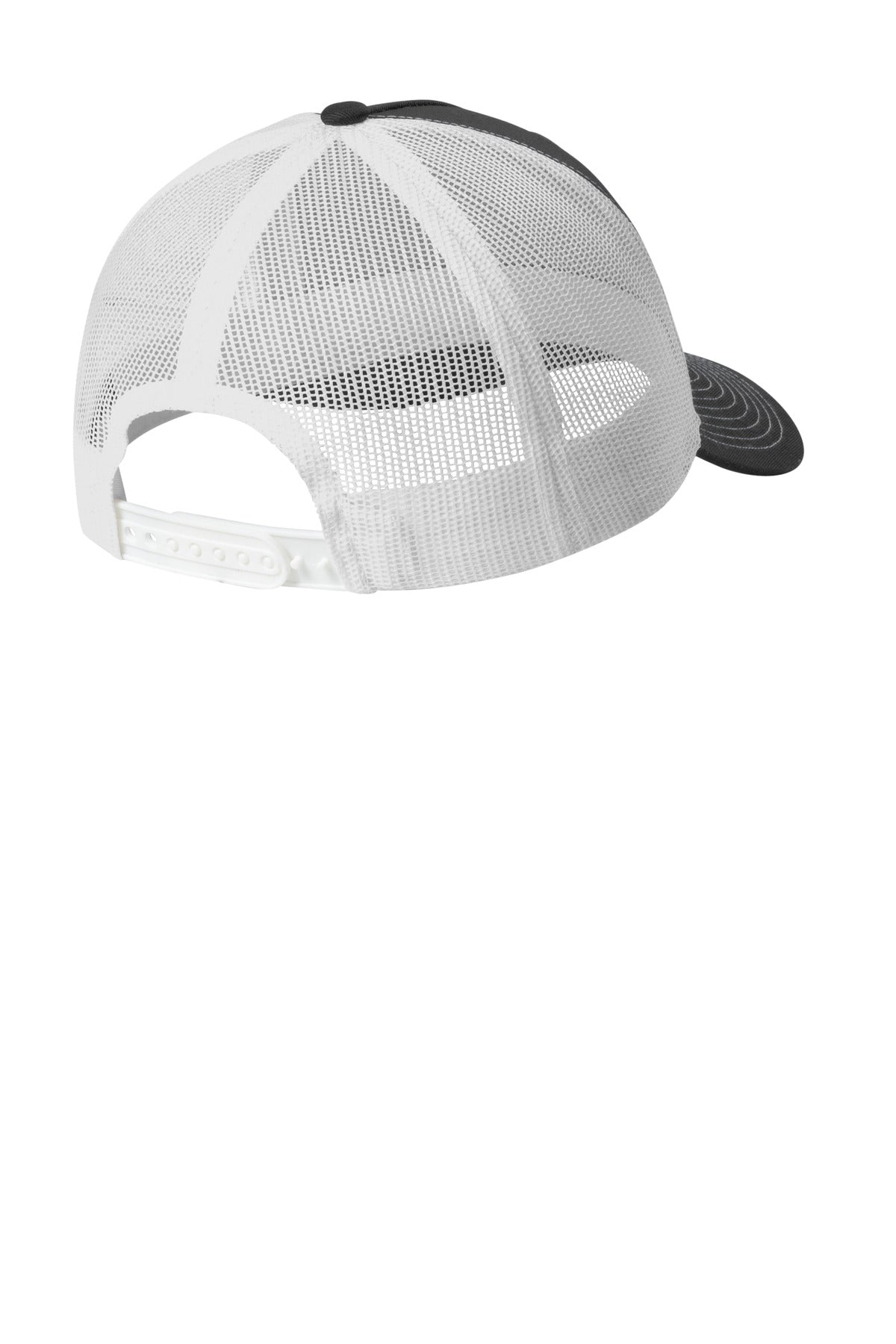 Port Authority Snapback Five-Panel Trucker Cap - Grey Steel/ White