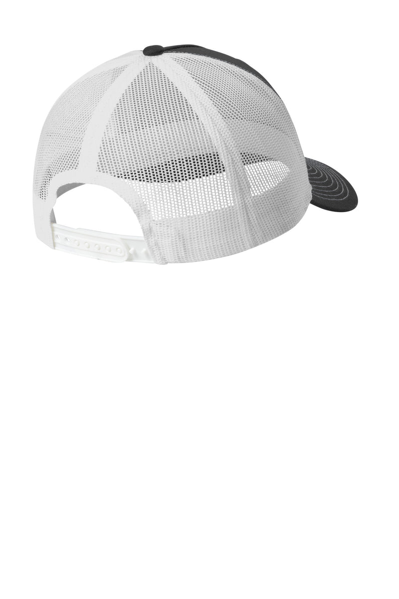 Port Authority Snapback Five-Panel Trucker Cap - Grey Steel/ White