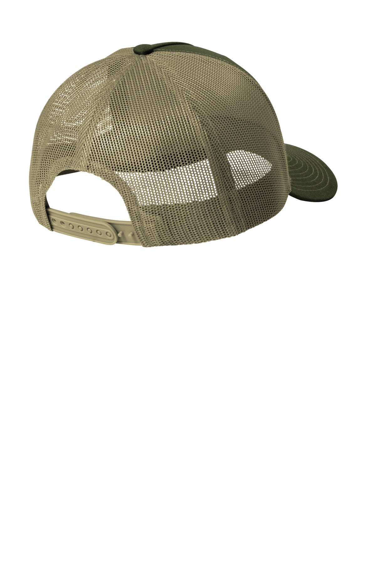 Port Authority Snapback Five-Panel Trucker Cap - Olive Drab Green/ Tan