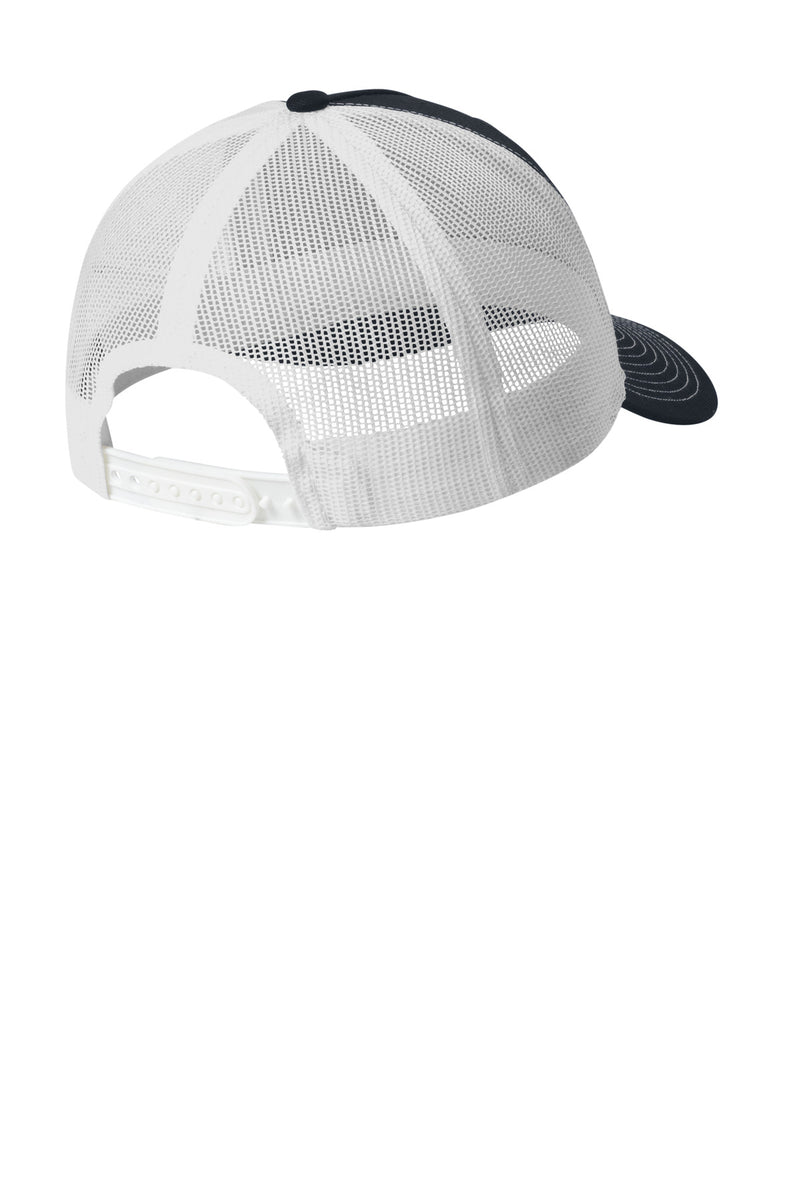Port Authority Snapback Five-Panel Trucker Cap - Rich Navy/ White